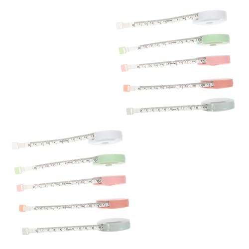 HOMSFOU 2 Sätze Teiliges Tragbares Maßband Automatisches Einziehbares Maßband Für Nähen Und Körpermessung Kompakt Flexibel Für Zuhause Blau Grün Weiß Hellrosa 5 Stück * 2 von HOMSFOU