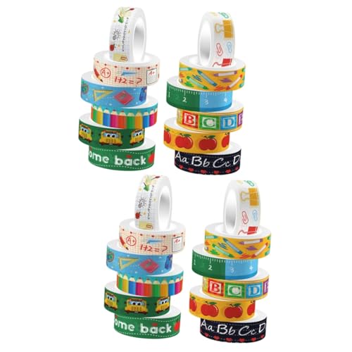 HOMSFOU 2 Sätze Transparentes Rollband Sammelalbum Ästhetisch Dünn Anime Notizen Herstellung Karikatur Scrapbooking Streifen Farbig Rosa Schrott Für Aufkleber 12 Rollen * 2 von HOMSFOU