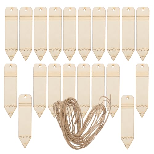 HOMSFOU 2 Sätze Unfertige Holz Lesezeichen Holz für Diy Bastelarbeiten Lesezeichen mit Juteseil Blanko Holzformen für Karten und Dekorationen von HOMSFOU