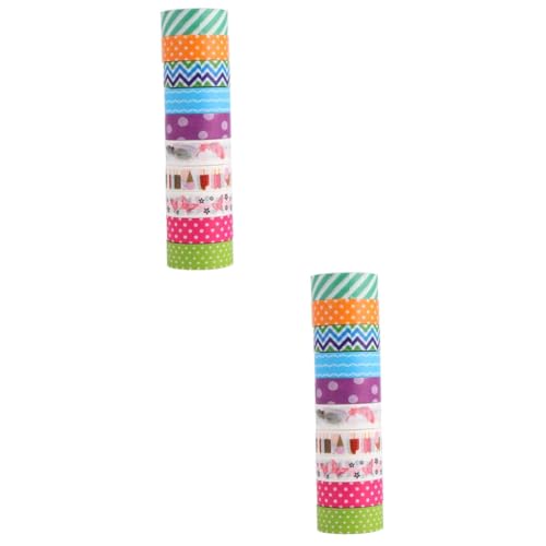 HOMSFOU 2 Sätze Washi Tape Dekoratives Klebeband Für Scrapbooking Tagebuch Und Diy Projekte Pro Leuchtende Farben Für Kreative Bastelarbeiten 10 Rollen * 2 von HOMSFOU