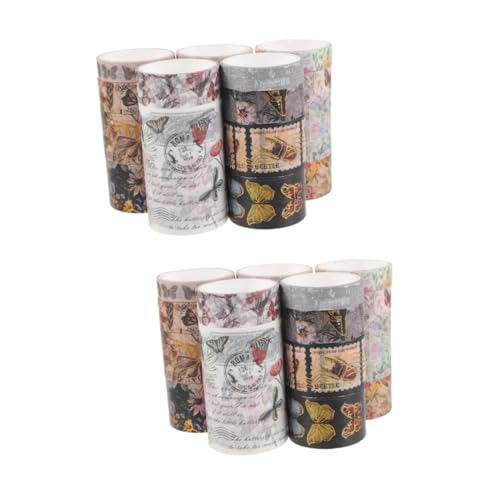 HOMSFOU 2 Sätze Washi Tape Und Schmetterlinge Dekoratives Klebeband Für Scrapbooking Journals Und Diy Bastelprojekte Geschenkverpackungen Und Designs 17 Rollen * 2 von HOMSFOU