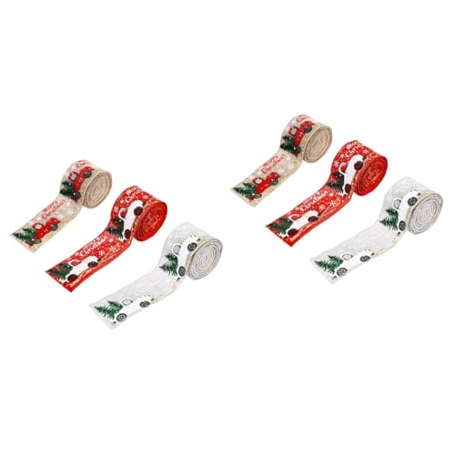 HOMSFOU 2 Sätze Weihnachtsband Weihnachtsdrahtband Bestickt Verdrahtete Bänder Gegenwärtig Weihnachtsdeko Bogen Zubehör Selber Machen Weihnachtsbogenband Stoff 3 Rollen * 2 HOMSFOU 2 Sätze Weihnachtsband Weihnachtsdrahtband Bestickt Verdrahtete Bänder Gegenwärtig Weihnachtsdeko Bogen Zubehör Selber Machen Weihnachtsbogenband Stoff 3 Rollen * 2 von HOMSFOU