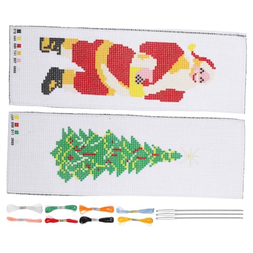 HOMSFOU 2 Sätze Weihnachtsbuchzeichen Stickerei Diy Kreuzstich Buchzeichen Kit für Anfänger mit Hochwertigen Materialien und Kreativen Designs für Weihnachtsgeschenke von HOMSFOU