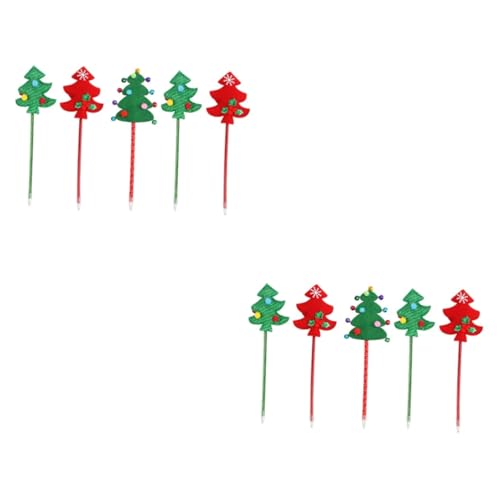 HOMSFOU 2 Sätze Weihnachtskugelschreiber Süßer Stift Urlaub Süße Stifte Funkeln Dekorativ Weihnachtsstift Weihnachten Kugelschreiber Schulbedarf Stifte Plastik 5 Stück * 2 von HOMSFOU