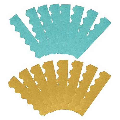 HOMSFOU 2 Sätze Wellenförmige Bulletin Board Border Selbstklebende Dekoration für Klassenzimmer und Partys pro Set Gold und Grün für Diy Bastelprojekte und Scrapbooking von HOMSFOU