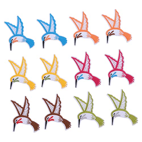 HOMSFOU 2 Satz Hummingbird Stoffaufnäher Teiliges Set Bestickte Patches für Jeans Taschen Handwerksprojekte Einfach Anzubringen Recycelbar Attraktives Design von HOMSFOU
