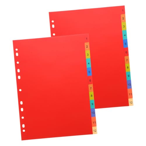 HOMSFOU 2 Sets Indexseiten Trennbrett Ordner Trennwände Kunststoff Trennwände Karteikarten Trennwände Ordner Trennwände Ordner Register Trennwände Notizbuch Trennwände Ordner von HOMSFOU