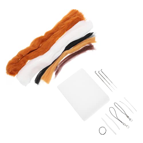 HOMSFOU 2 Sets Poking Material Pack Kits Produkte Für Kleintiere Nadelfilz Starter Wolle Filzbedarf Anfänger Herstellungsbedarf DIY Nähen Roving Basteln Filz Schaum von HOMSFOU