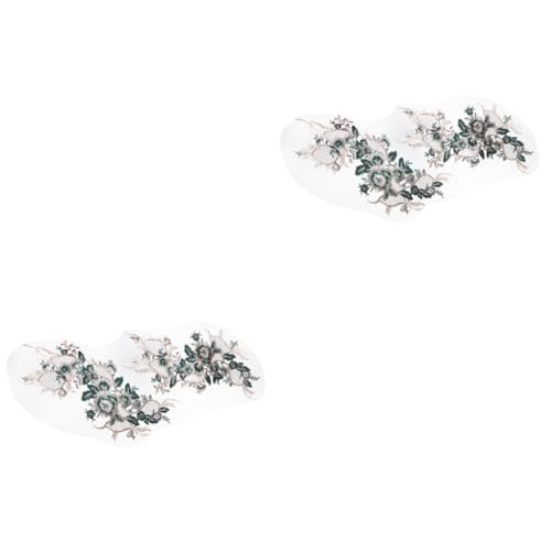 HOMSFOU 2 Stck. Blumenbesticktes Patch Aufnäher für Diy Kleidung Dekoration Grünes Organza Stoffpatch für Handarbeiten und Kostüme von HOMSFOU
