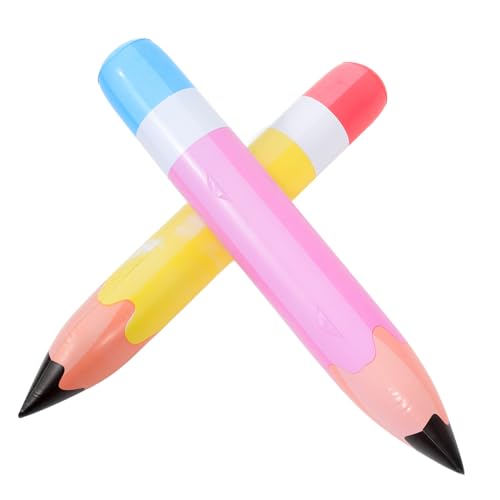 HOMSFOU 2 Stück Aufblasbare Buntstifte PVC Langlebig Leicht Schulparty Geburtstag Deko für Schüler Partyzubehör von HOMSFOU