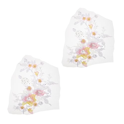HOMSFOU 2 Stück Aufnäher Stickerei Kleidung Applikation Pailletten für Diy Dekoration für Kinderbekleidung Hochzeitskleider und Projekte Hochwertigem Netzstoff von HOMSFOU