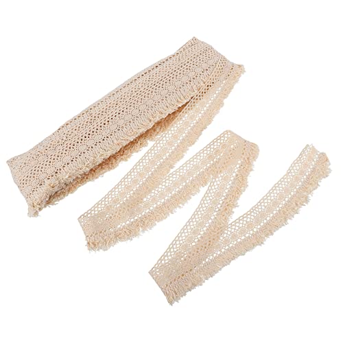 HOMSFOU 2 Stück Baumwoll Spitzenband Breit Diy Tischdecken Kissen und Dekoration für Handwerksprojekte Vorhänge und Kostüme Yards Reinem Weiß von HOMSFOU