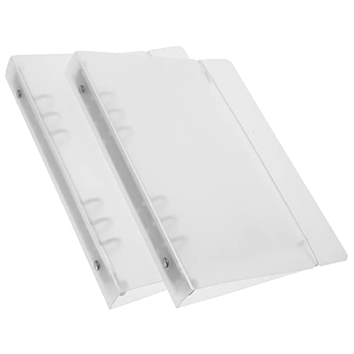 HOMSFOU 2 Stück Binderhandbuch Hausordner Notizbuch Hefteinband Büromappen klares Büro Büroordner Bindemittel Lose Blattbindebinder Abdeckung Aktenordner Metall Transparent von HOMSFOU