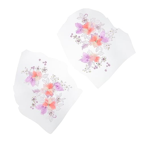 HOMSFOU 2 Stück Blüten Design Applikationen Bestickte Flicken für Hochzeitskleider Diy Kleidung Leichte Stoffe für Handarbeiten und Bastelprojekte von HOMSFOU