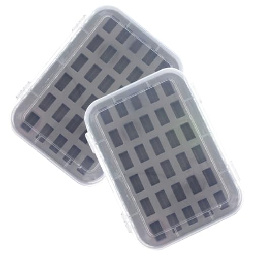 HOMSFOU 2 Stück Bobbin Aufbewahrungsbox Kunststoff mit Fächern Dicker Schwamm Fixierung Tragbarer Fadenhalter Transparenter Organizer für Nähgarn Geeignet für Verschiedene Spulenmarken von HOMSFOU