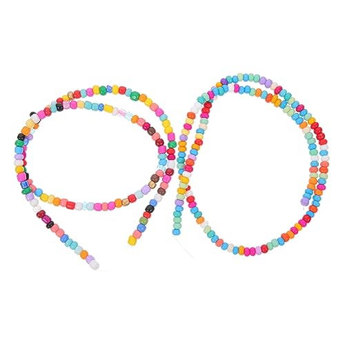 HOMSFOU 2 Stück Bunte Glasperlen für Diy Schmuckherstellung Perlen für Armbänder und Kreative Bastelideen für Handarbeiten und Designs von HOMSFOU