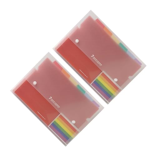 HOMSFOU 2 Stück Bunte Kunststoff Aktenordner mit Fächern und Druckverschluss Multilayer Aktenordner für Dokumente für Büro Schule und Zuhause von HOMSFOU