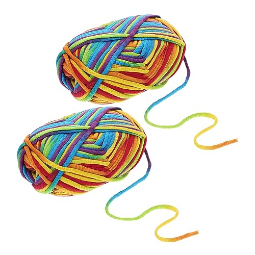 HOMSFOU 2 Stück Bunte Strickwolle für DIY Häkelprojekte Hochwertiges Weiches Garn für Schals Kleidung und Kreative Handarbeiten für Anfänger und Fortgeschrittene von HOMSFOU
