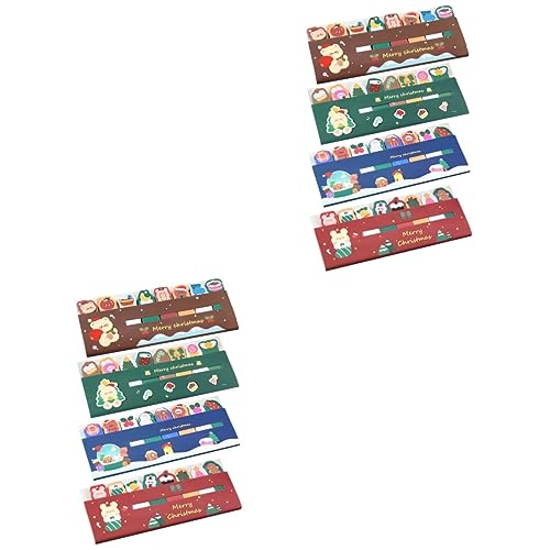 HOMSFOU 2 Stück Cartoon Haftnotizen Teilig Weihnachtsstil Selbstklebende Buchmarker Niedlich für Schüler Büro Zuhause Professionell Praktische Page Tabs von HOMSFOU