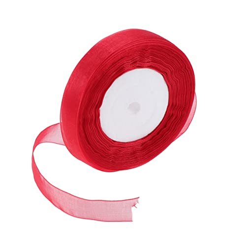 HOMSFOU 2 Stück Chiffon-Band Junggesellin Solides Satinband Tüllband Gegenwärtig dekorative Hochzeitsbänder Dekorative Bänder Band zum Basteln Partydekorationen Hochzeitsdekor rot von HOMSFOU