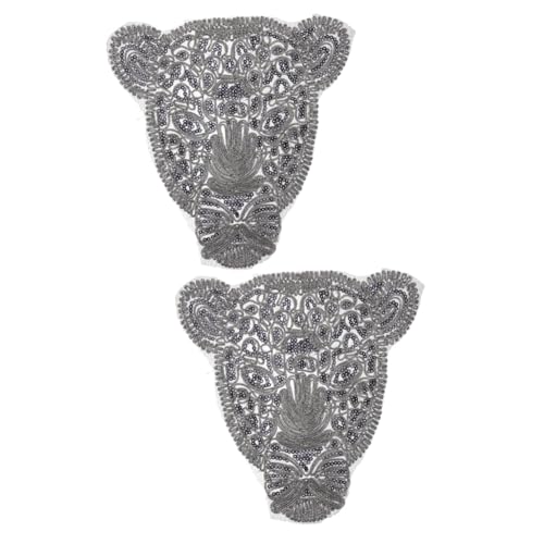 HOMSFOU 2 Stück Cool Patch Stickerei Flecken Für Leopardenkopf-aufnäher Kleidung Bestickt Geformt Aufnäher Für Jeans Jeansflicken Aufnähen Aufnäher Für Taschen Stickaufnäher Aufnähen Stoff von HOMSFOU