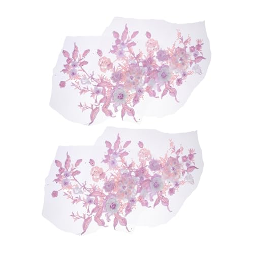 HOMSFOU 2 Stück Dekorative Spitzenaufkleber Bestickte Spitzen Blumenflecken Stickerei Blumenapplikation Stickerei Spitzenapplikationen Bestickte Spitzenapplikation von HOMSFOU