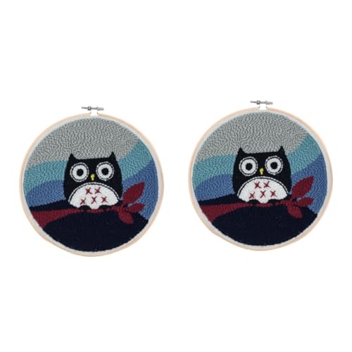 HOMSFOU 2 Stück Diy Punch Needle Embroidery Set mit Cartoon Eule Muster Komplettes Kit für Anfänger Fäden und Anleitung für HOMSFOU 2 Stück Diy Punch Needle Embroidery Set mit Cartoon Eule Muster Komplettes Kit für Anfänger Fäden und Anleitung für von HOMSFOU
