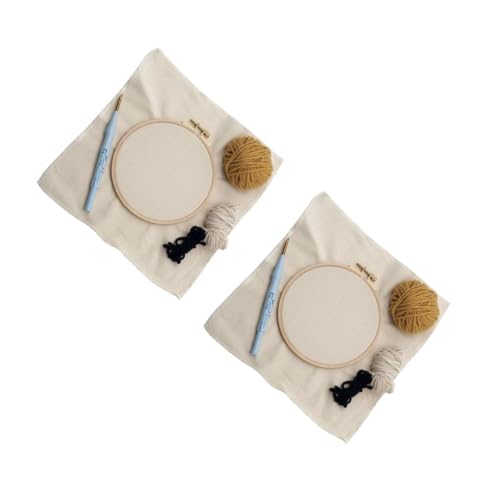 HOMSFOU 2 Stück Diy Punch Needle Set für Anfänger Handgemachtes Stickerei Materialienpaket mit Löwenmuster und Kunststoffrahmen für Kreative Bastelprojekte Ab Jahren von HOMSFOU