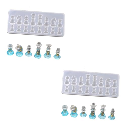 HOMSFOU 2 Stück Diy Silikonform für Schachfiguren Gießform für Handgemachte Dekoration Langlebig nicht Haftend für Bastelprojekte und Spaß Beim Selbermachen von HOMSFOU