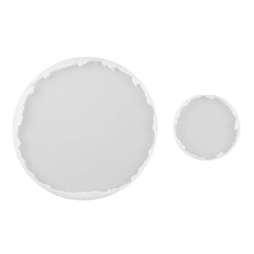 HOMSFOU 2 Stück Diy Untersetzer Silikonformen mit Holzmaserung Transparente Gießform für Tassenuntersetzer für Harzprojekte und Bastelarbeiten von HOMSFOU
