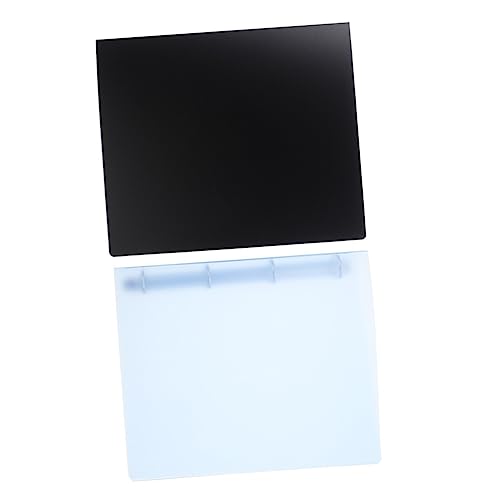 HOMSFOU 2 Stück Dokumentenordner Kunststoff Aktenordner mit Löchern Transparent Blau Schwarz Bürobedarf für Organisation von Unterlagen und Testpapieren von HOMSFOU