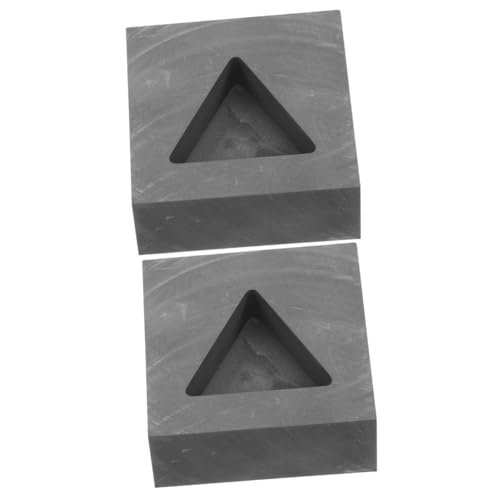 HOMSFOU 2 Stück Dreiecksform Graphitformen schmelzen Formgraphit Gussbarren Gussform Formguss dreieckige Formen Goldform gießen Gussdreieckform Gusssandform Veredelung von Schrott Schwarz von HOMSFOU