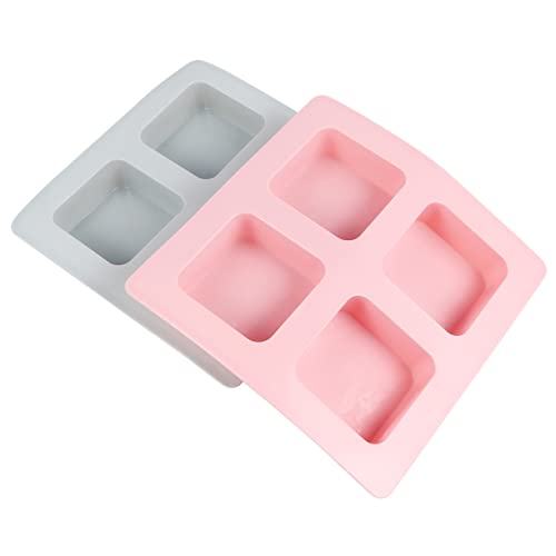 HOMSFOU 2 Stück Fach Seifenform Silikon Handgemachte Seifenform für Diy Quadratische Backform Lebensmittelecht Blau für Kreative Bastelprojekte und Leckere Desserts von HOMSFOU