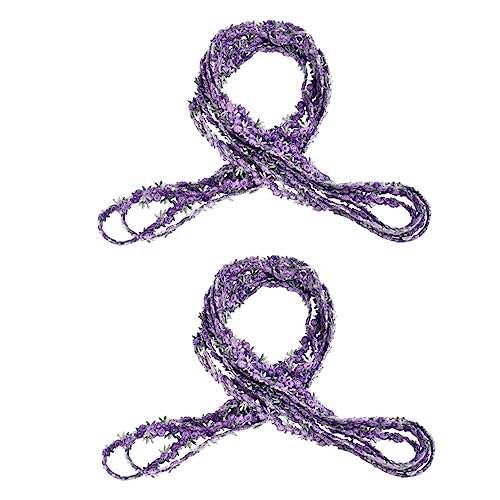 HOMSFOU 2 Stück Farbenfrohe Kleine Spitze Buntes Band Blumen Rosa Schleife Rüsche Dekorativ Rosenblume Spitzenband Zerzaust Rosenbesatz Hochzeit Brautband Violett Polyestergarn von HOMSFOU