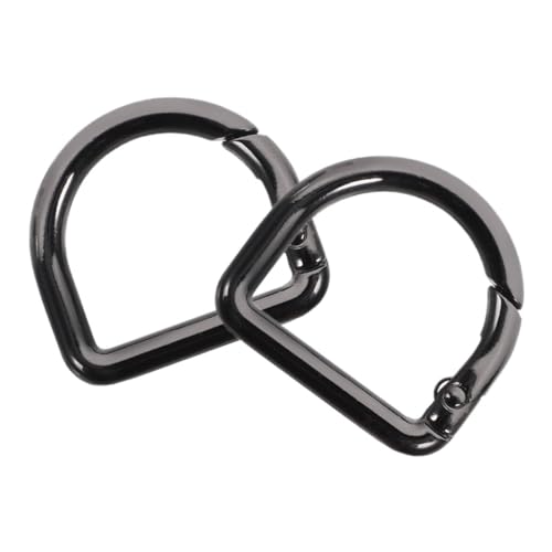 HOMSFOU 2 Stück Federspulenanschlussschnalle Geldbörsenriemenclip Schnalle für halbrund d Rucksack Federschnalle Federverschluss- Frühlingsring Zinklegierung Black von HOMSFOU