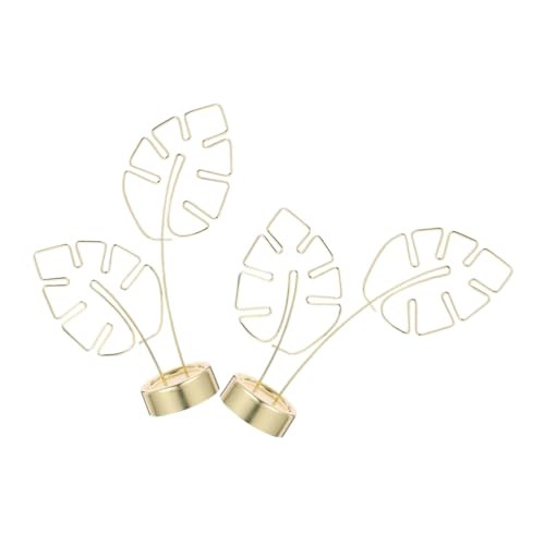 HOMSFOU 2 Stück Fotoständer Für Die Tischanzeige Bild Steht Für Anzeige Foto Steht Notizkartenhalter Ständer Für Fotoclips Süßer Zettelhalter Bild Steht Für Tisch Golden Rostfreier Stahl von HOMSFOU