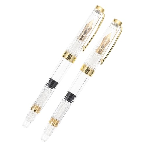 HOMSFOU 2 Stück Füllfederhalter für Schüler Transparentes Design mit Iridiumfeder für Schule und Büro Langlebig und Angenehm zu Schreiben HOMSFOU 2 Stück Füllfederhalter für Schüler Transparentes Design mit Iridiumfeder für Schule und Büro Langlebig und Angenehm zu Schreiben von HOMSFOU