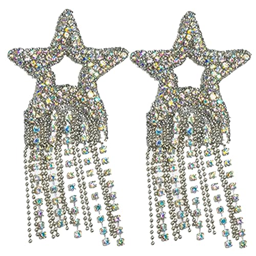 HOMSFOU 2 Stück Fünfzackiger Strass Aufnäher Diy Kleidung Zubehör für Kreative Projekte für Taschen Hüte und Bekleidung Langlebig und Einfach Anzuwenden von HOMSFOU