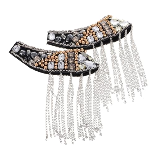 HOMSFOU 2 Stück Goldene Schulterepauletten mit Quasten und Nieten Robuste Metallverarbeitung Leicht Anzubringen Modische Punk Accessoires für Kostüme Cosplay und Festliche Anlässe von HOMSFOU