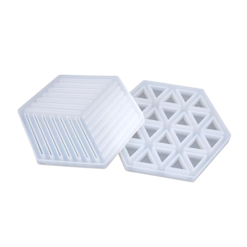 HOMSFOU 2 Stück Hexagonal Coaster Formen Dekoration Kuchenform Untersetzer klare Epoxidformen Silikonform geformt Herstellung klares Epoxidharz Fondant Kristall Weiß HOMSFOU 2 Stück Hexagonal Coaster Formen Dekoration Kuchenform Untersetzer klare Epoxidformen Silikonform geformt Herstellung klares Epoxidharz Fondant Kristall Weiß von HOMSFOU