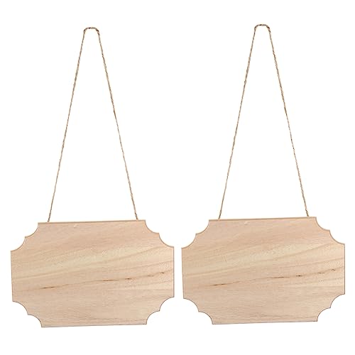 HOMSFOU 2 Stück Hölzernes Kunst-Hängezeichen Wanddekoration Leben Hexagon Wohnkultur Wohnaccessoires reminescence dekoration weihnachten home decor hausdeko Holzschild unfertige Holzplatte von HOMSFOU