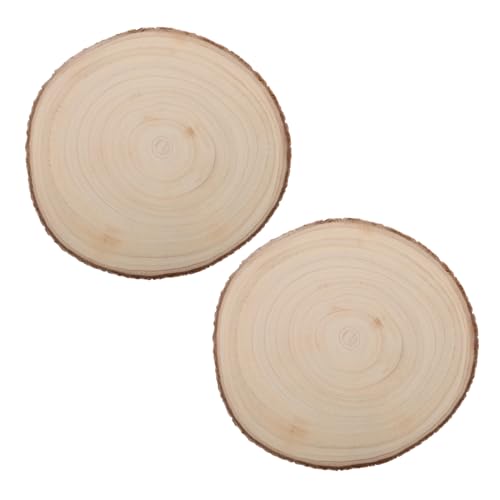 HOMSFOU 2 Stück Holzscheiben Zum Basteln Holzscheitscheiben Zum Bemalen Weihnachtsbastelbedarf Unbehandeltes Holzhandwerk Unbehandelte Holzscheitscheiben Holzscheiben Zum Basteln von HOMSFOU