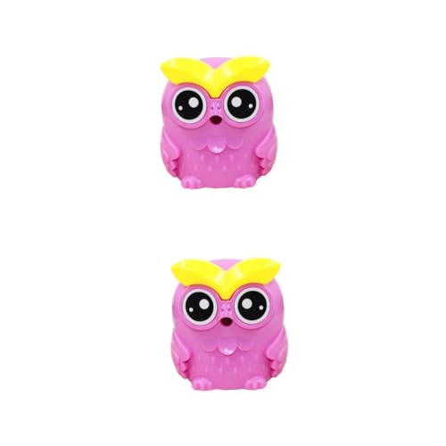 HOMSFOU 2 Stück Kawaii Eulen Design Bleistiftspitzer für Schule und Büro Manuell Einfache Handhabung Zufällige Farben für Schüler und Schreibwarenliebhaber Zufällige Farbe von HOMSFOU