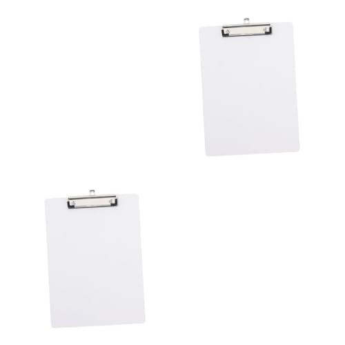 HOMSFOU 2 Stück Klarer PVC Klemmbrett mit Edelstahlclip Transparentes Schreibbrett für Dokumente Leicht und Tragbar für Büro und Schule von HOMSFOU