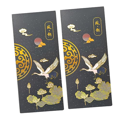 HOMSFOU 2 Stück Kreative Chinesische Bronzing Haftnotizen Selbstklebende Notizblöcke Student Notizzettel Vintage Note Pads Schwarz von HOMSFOU