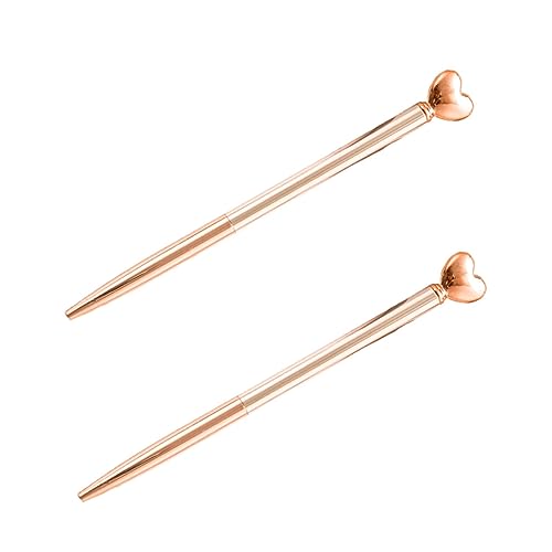 HOMSFOU 2 Stück Kugelschreiber im Herzform Roségold Kreative Stift für Büro und Schule für Studenten Geschenkartikel Hochwertige für Flüssiges Schreiben von HOMSFOU