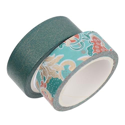 HOMSFOU 2 Stück Lange Goldprägung und Papier Klebebänder für Hand Account Diy Dekoration Varianten Masking Tapes mit Lebhaften Mustern von HOMSFOU