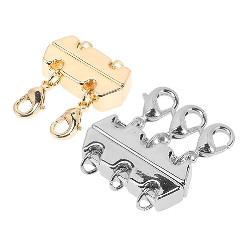 HOMSFOU 2 Stück Layered Magnetic Necklace Clasp Gold Ring Silber Ring Magnetverschluss für Diy Schmuck Armbänder und Stark und Sicher für Kreative Designs HOMSFOU 2 Stück Layered Magnetic Necklace Clasp Gold Ring Silber Ring Magnetverschluss für Diy Schmuck Armbänder und Stark und Sicher für Kreative Designs von HOMSFOU
