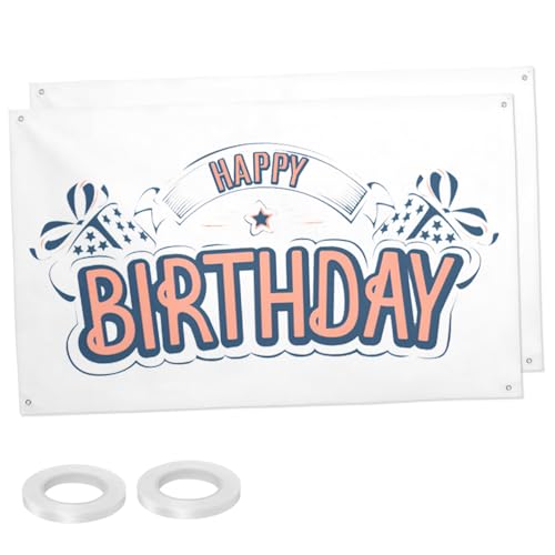 HOMSFOU 2 Stück Leere Polyester Banner Große DIY Leinwand Fahnen mit Ösen und Seil Vielseitige Weiße Hängeschilder zum Bemalen für Party Werbung Dekoration und Events von HOMSFOU