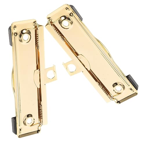 HOMSFOU 2 Stück Metallordner Groß Farbig Schwer Dokumentpapierclips Klemmbrett Liefert Clips Clips Griff Planke Büro-klemmbrett-clips Schreibwaren Aktenklammern Abs Golden von HOMSFOU